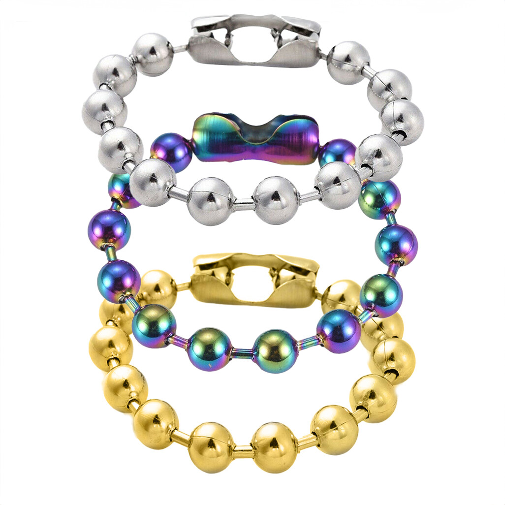 6″-10″ Stainless Steel Ball Chain Bead Bracelet Silver Gold 2/4/6/8/10mm P274