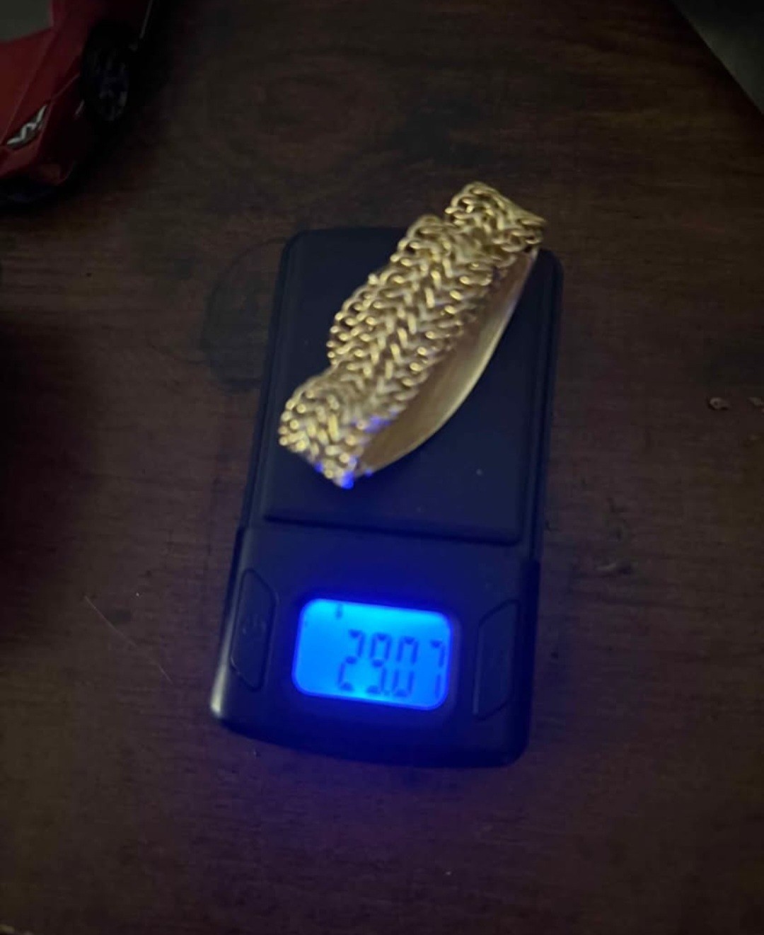 Gold Tone Mesh Chain Link ID Bracelet – Identity Style, No Stone