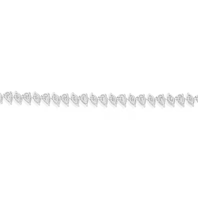 10.00 Ctw Multi Shape Lab Created Diamond Tennis Bracelet 14K White Gold Plated