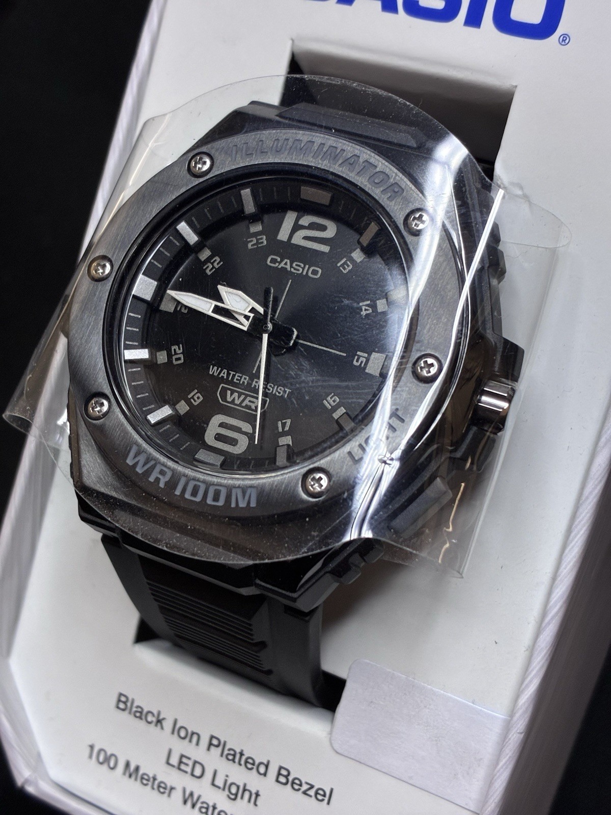 Casio MWA-100HB-1AV Men’s Analog Watch – Black Ion Plated Bezel – NIB Unopened