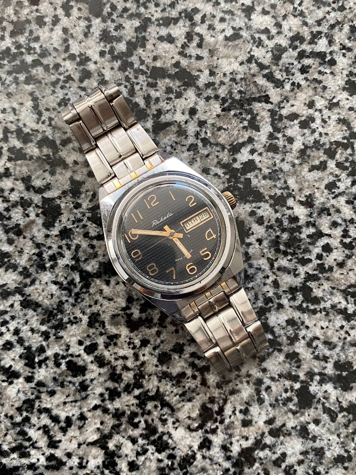 Vintage Raketa Watch Soviet Dial Black mechanical Original Wristwach Rare USSR