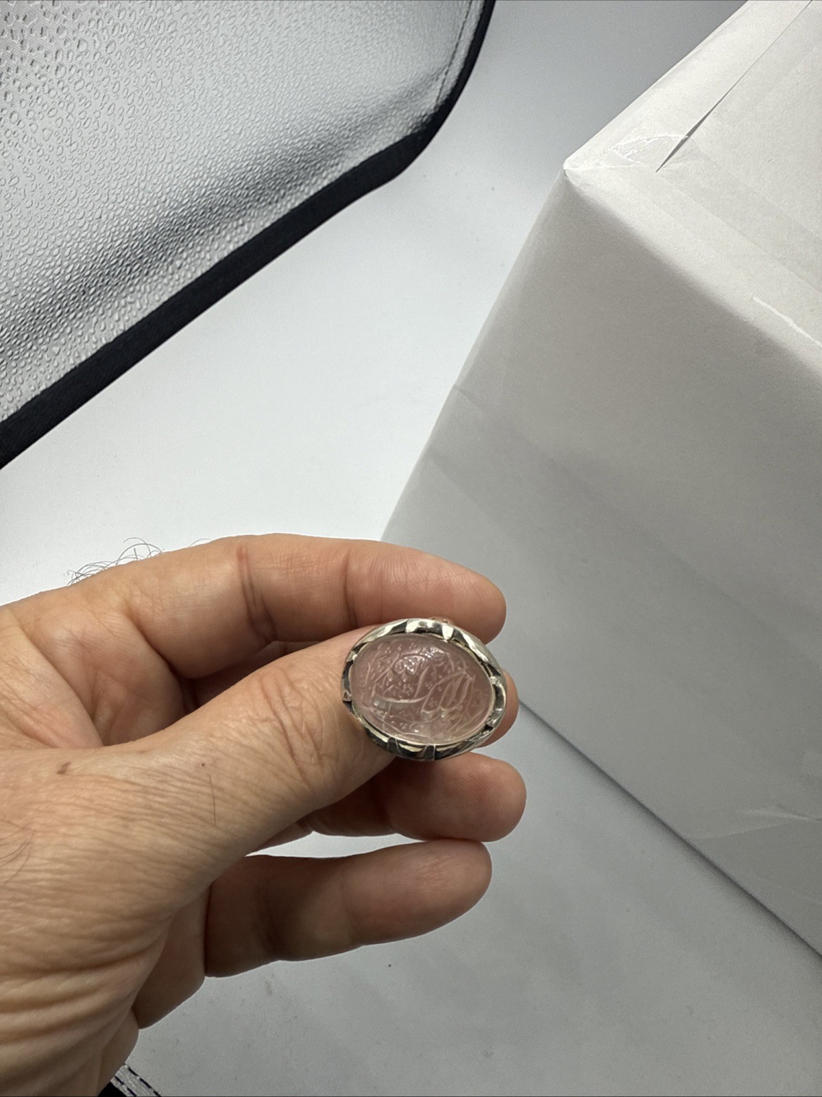 HAND ENGRAVED MEN’S RING مُلكُ الله ON A DOUR NAJAF نقش يدوي على النجف