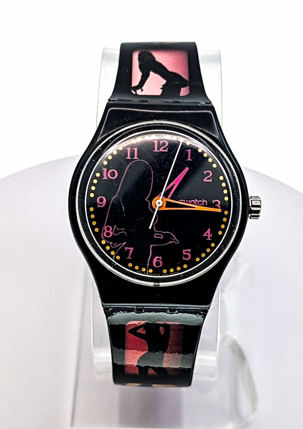 Vintage 2006 Swatch Watch “Hidden Secrets” GB909 Black Pink Silhouette Quartz