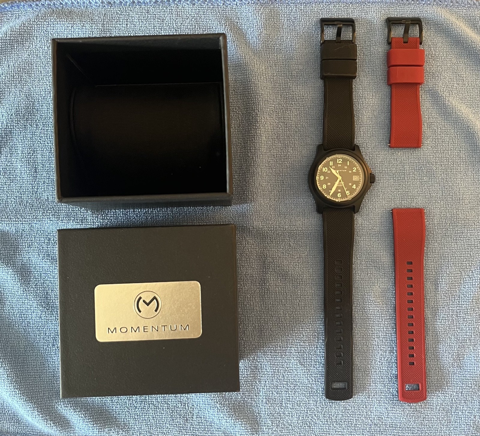 Momentum Smokejumper Eclipse Titanium Solar Quartz Wristwatch 38mm