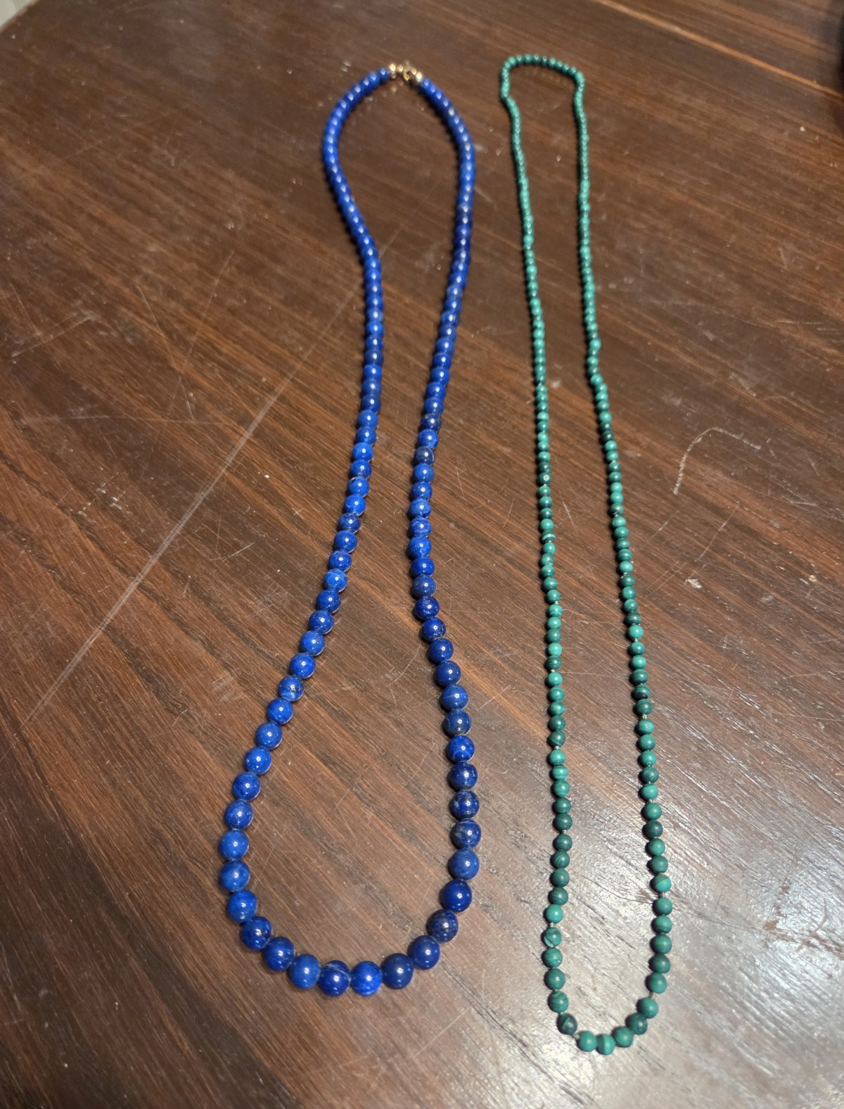 Green Malachite And Lapis Lazuli Necklace Bundle