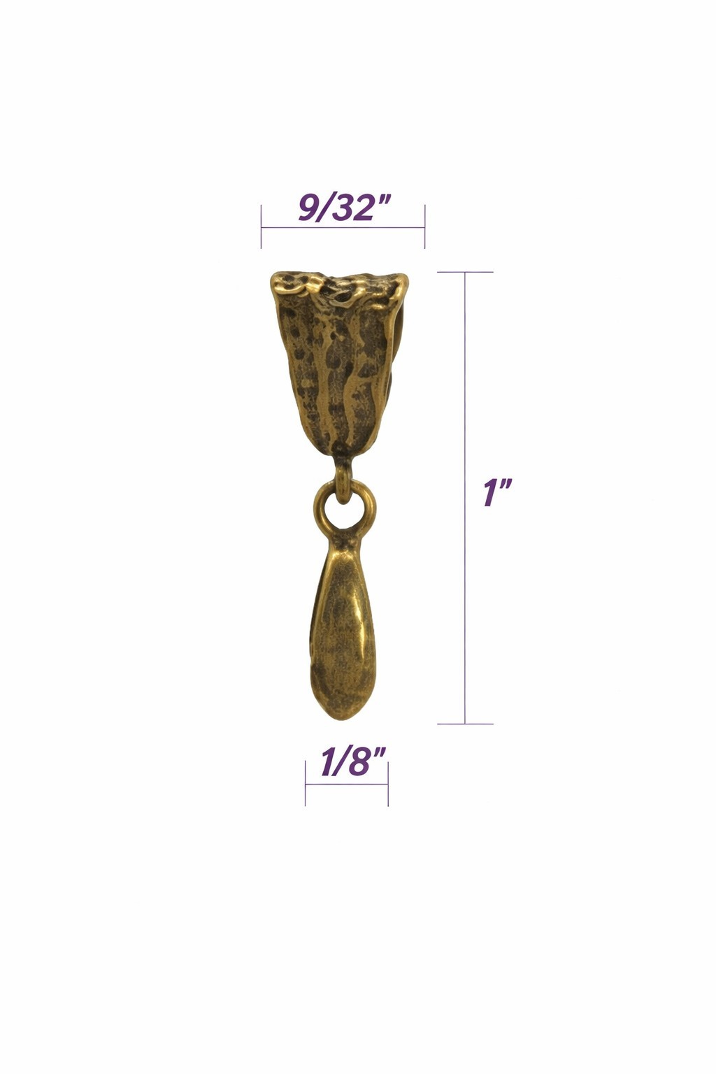 Antique Bronze Hammered Pinch Bails (Pkg of 5/15) Ships from WI, USA (17-AB)