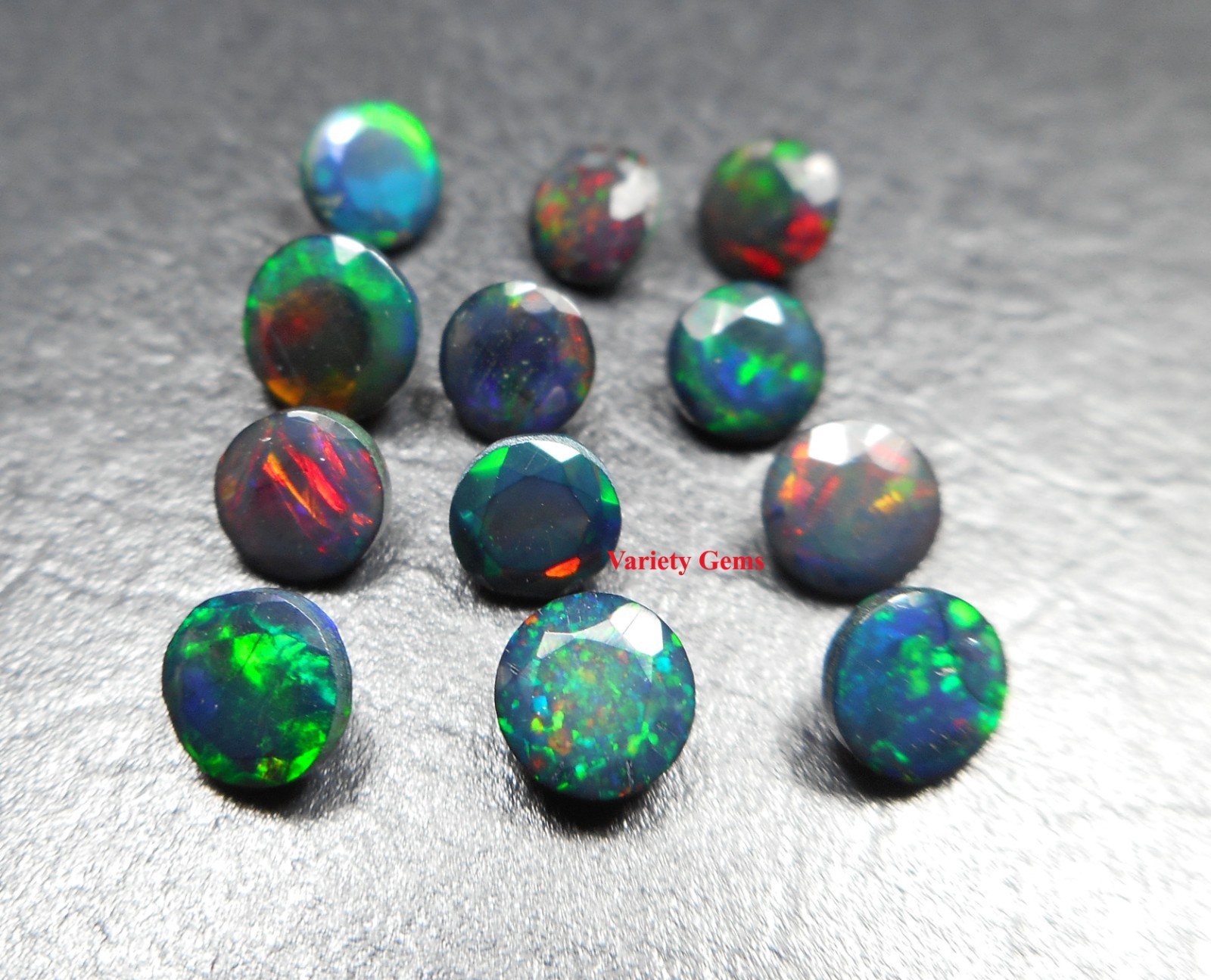 AAA +++ Quality 4 MM Faceted Black Opal Ethiopian Origin 4 pcs