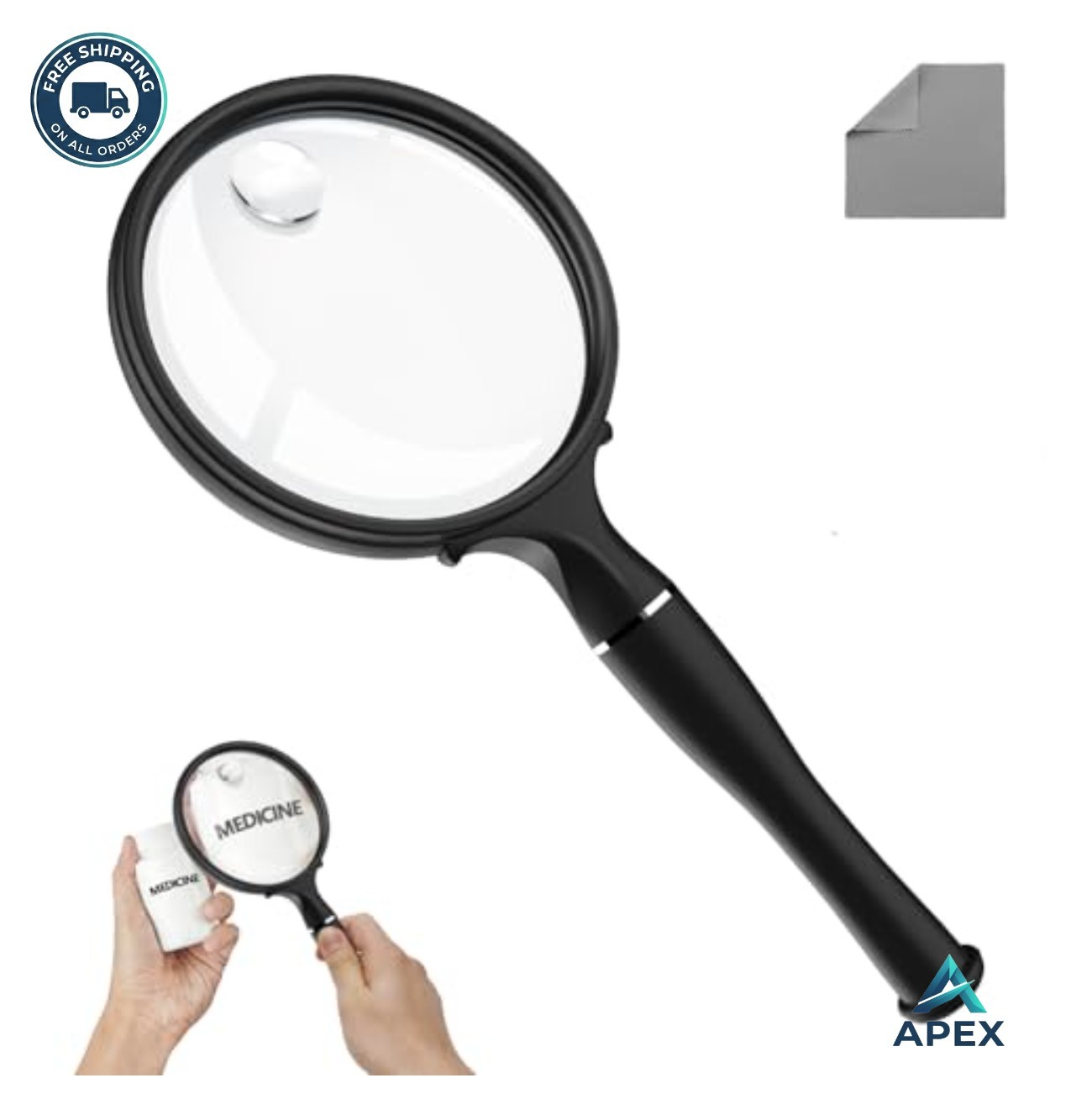10X 30X Magnifying Glass Handheld 90mm Acrylic Lens Seniors Reading Books