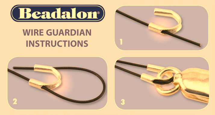 (2) 1.15mm 14k Yellow Gold Stringing Crimp Wire Guard Guardian Thimble Chain End