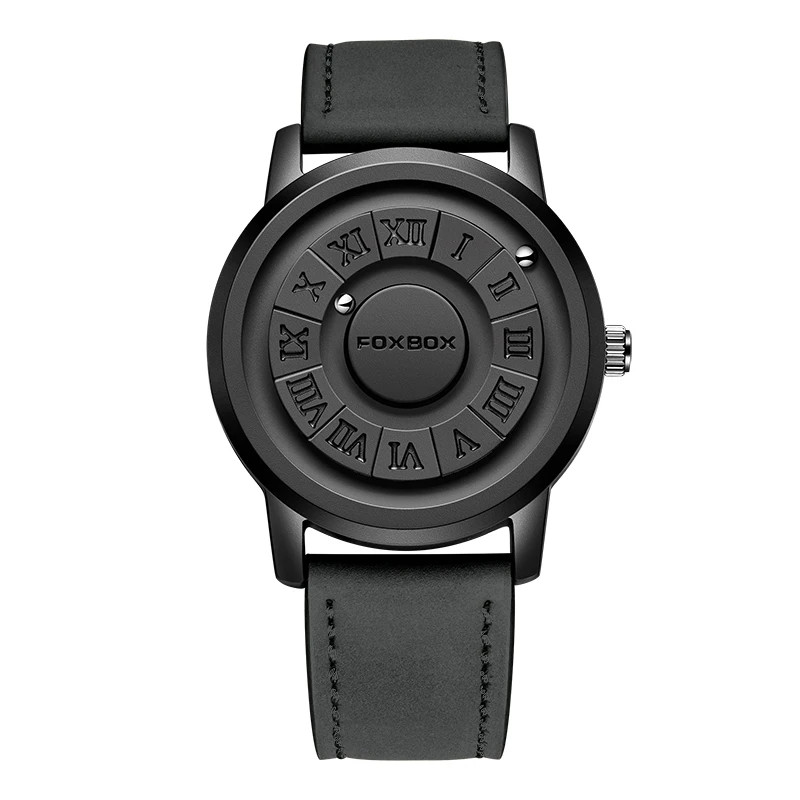 FOXBOX Man Watch Brand Creative Stainless Steel Band Scrolling Beads Quartz Wat