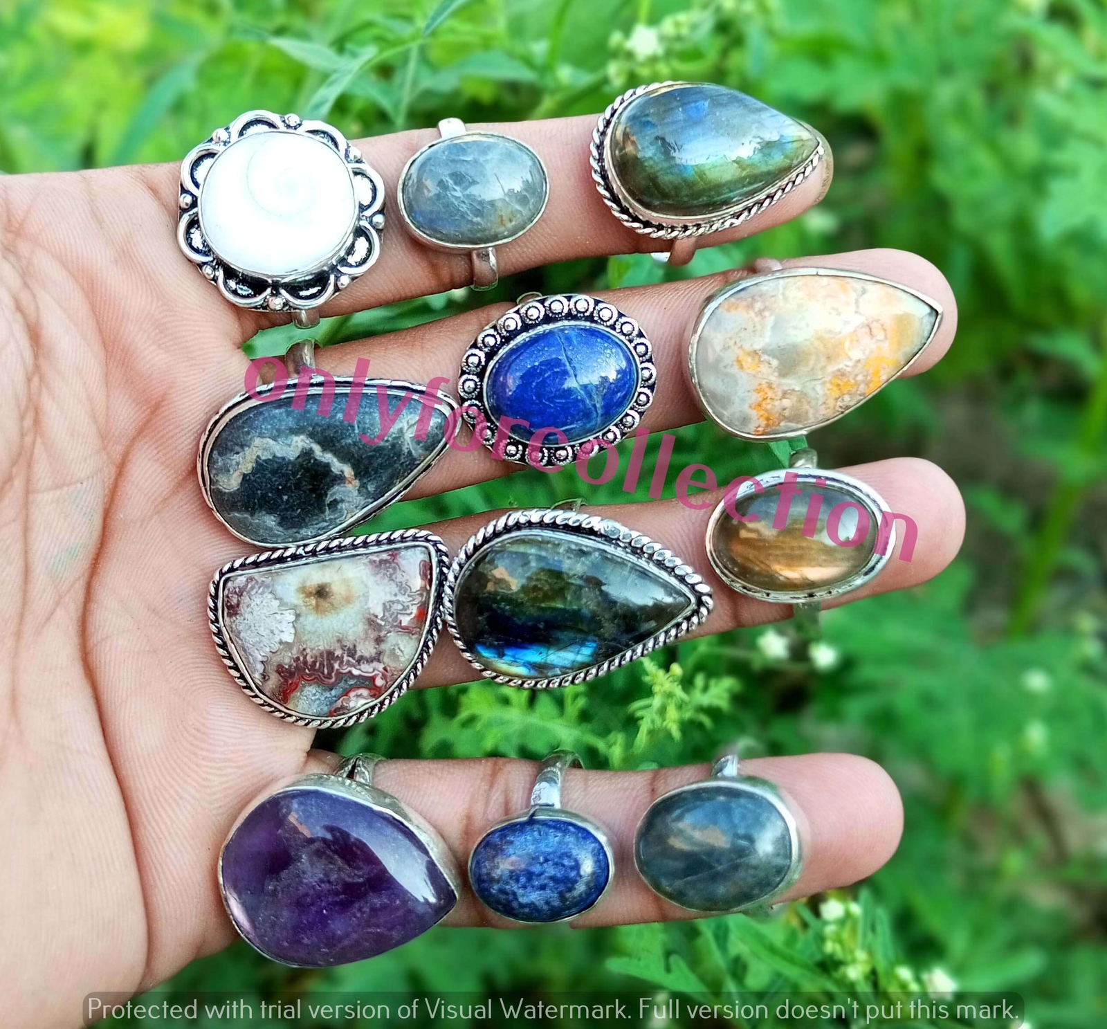 Lapis Lazuli Gemstone 925 Sterling Silver Plated 25Pcs Rings Lot