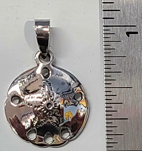 Sand Dollar pendant 925 Sterling Silver 1 inch high New # 4