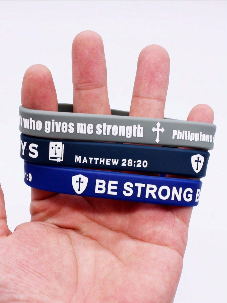 Random Christian Bible Verse Silicone Wristbands Faith Jesus Rubber Bracelet Lot
