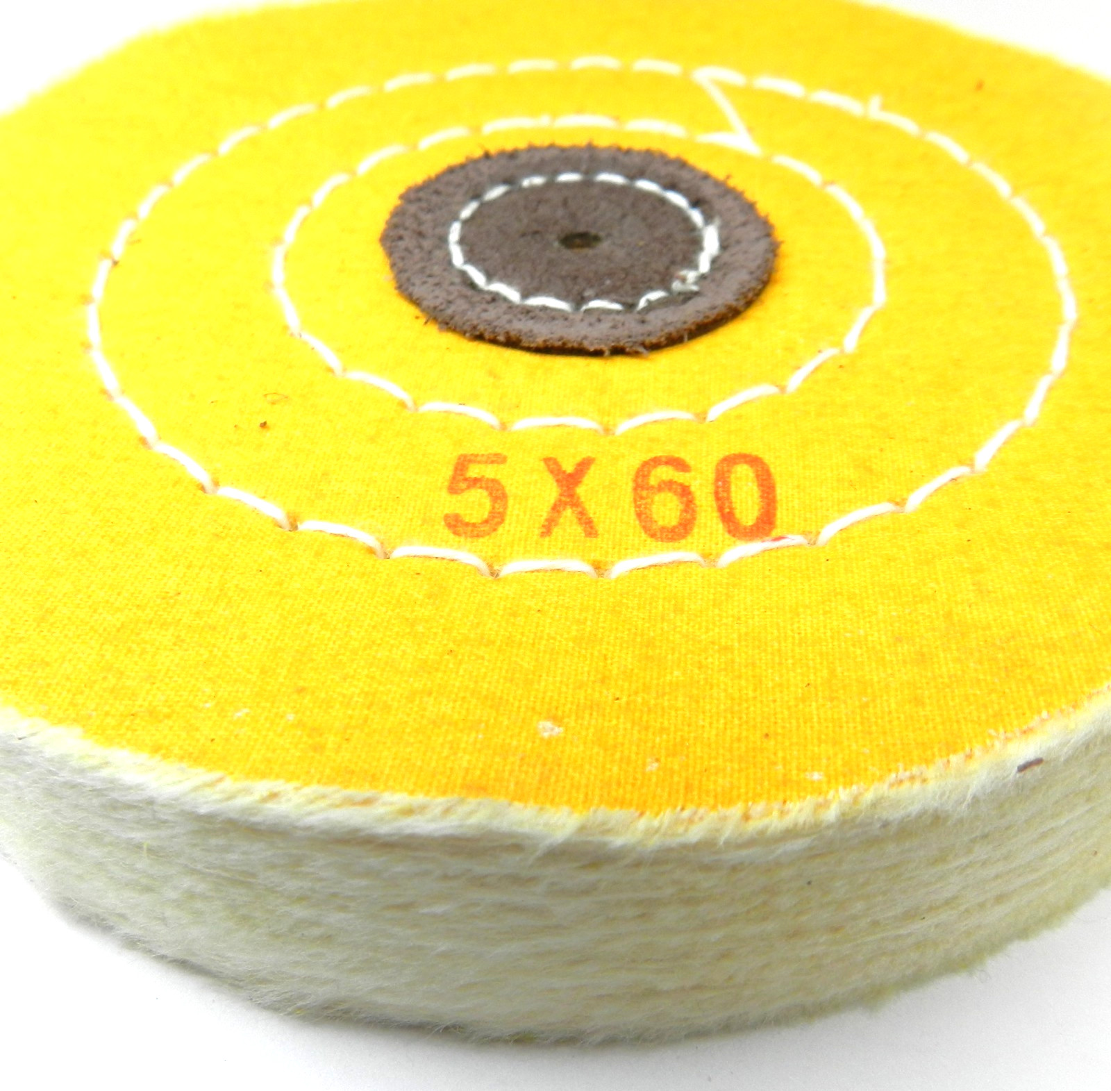 5″ Jewelers Buff Wheel Yellow Treated 60 Ply Stitched Buffing Polishing