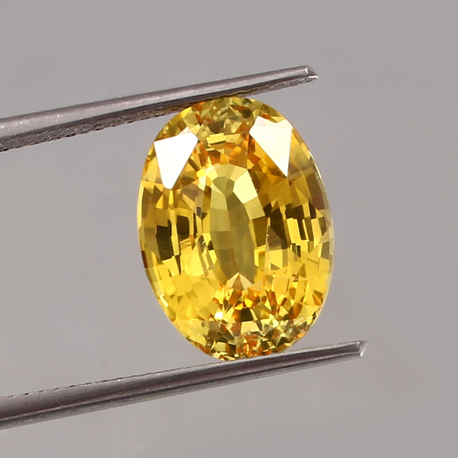 AAA Natural Flawless Ceylon Yellow Sapphire Loose Oval Gemstone Cut 12×10 MM