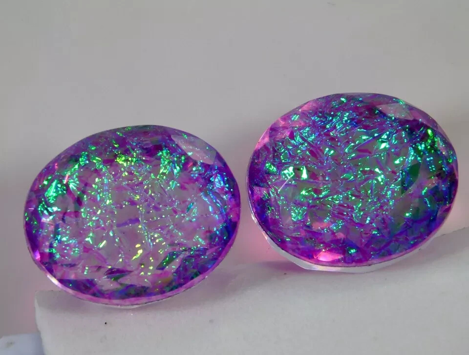 AAA+ Natural Pair of 80+ Ct Oval Cut Monarch Fire Opal Doublet Loose Gemstone