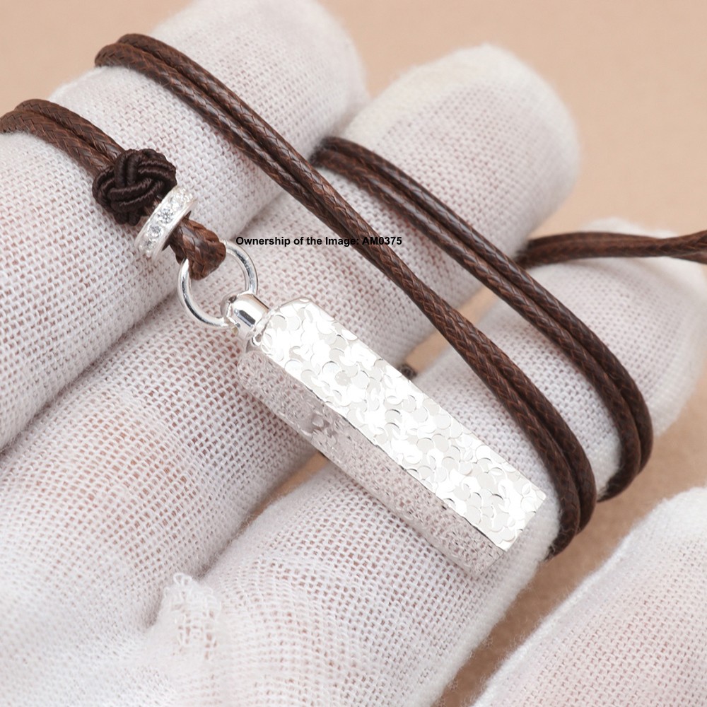 Fine 999 Pure Silver Seal Pendant “Four Directions Fortune” Engraving Amulet