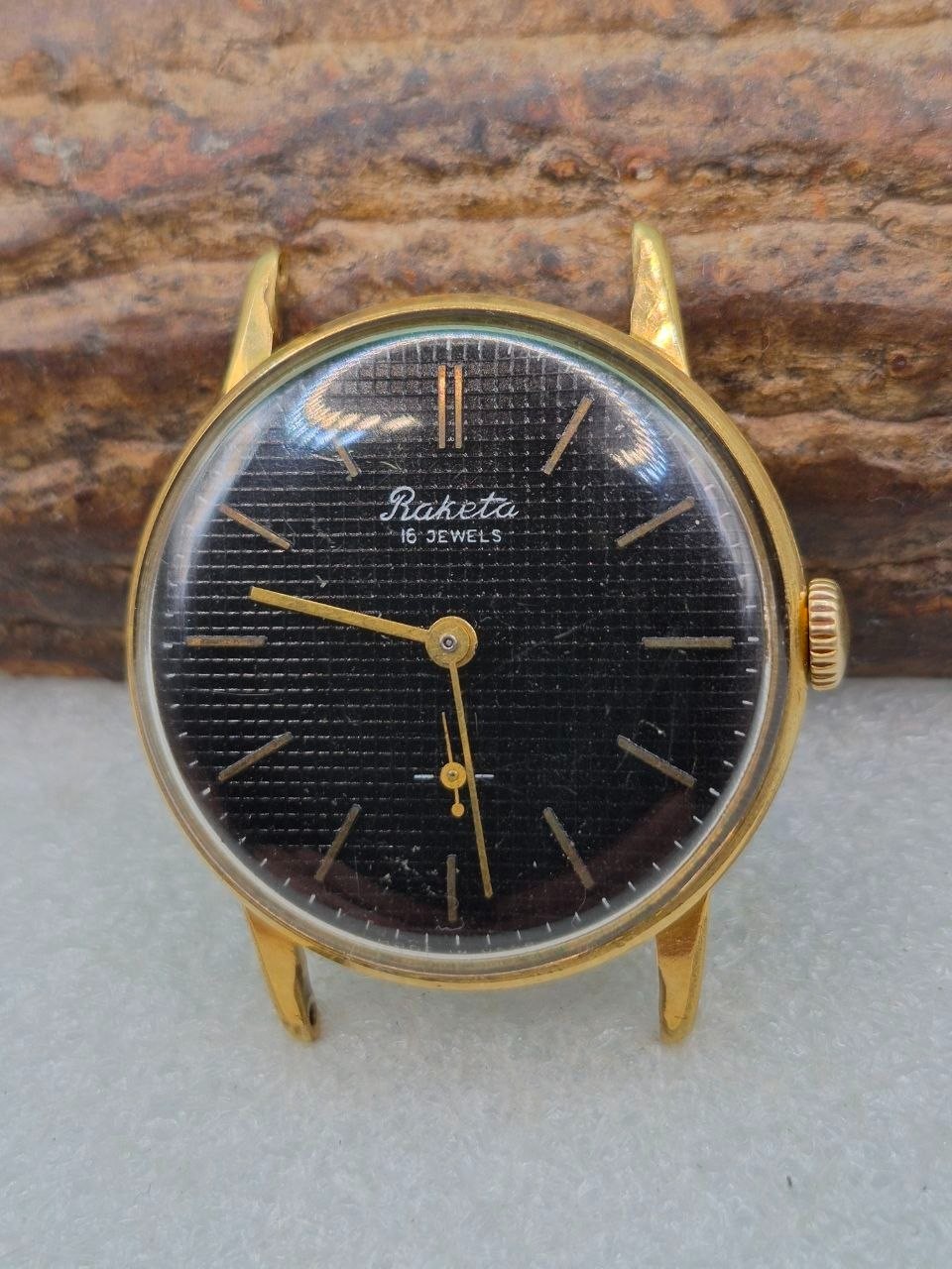 Soviet Raketa wristwatch with a gold-plated case