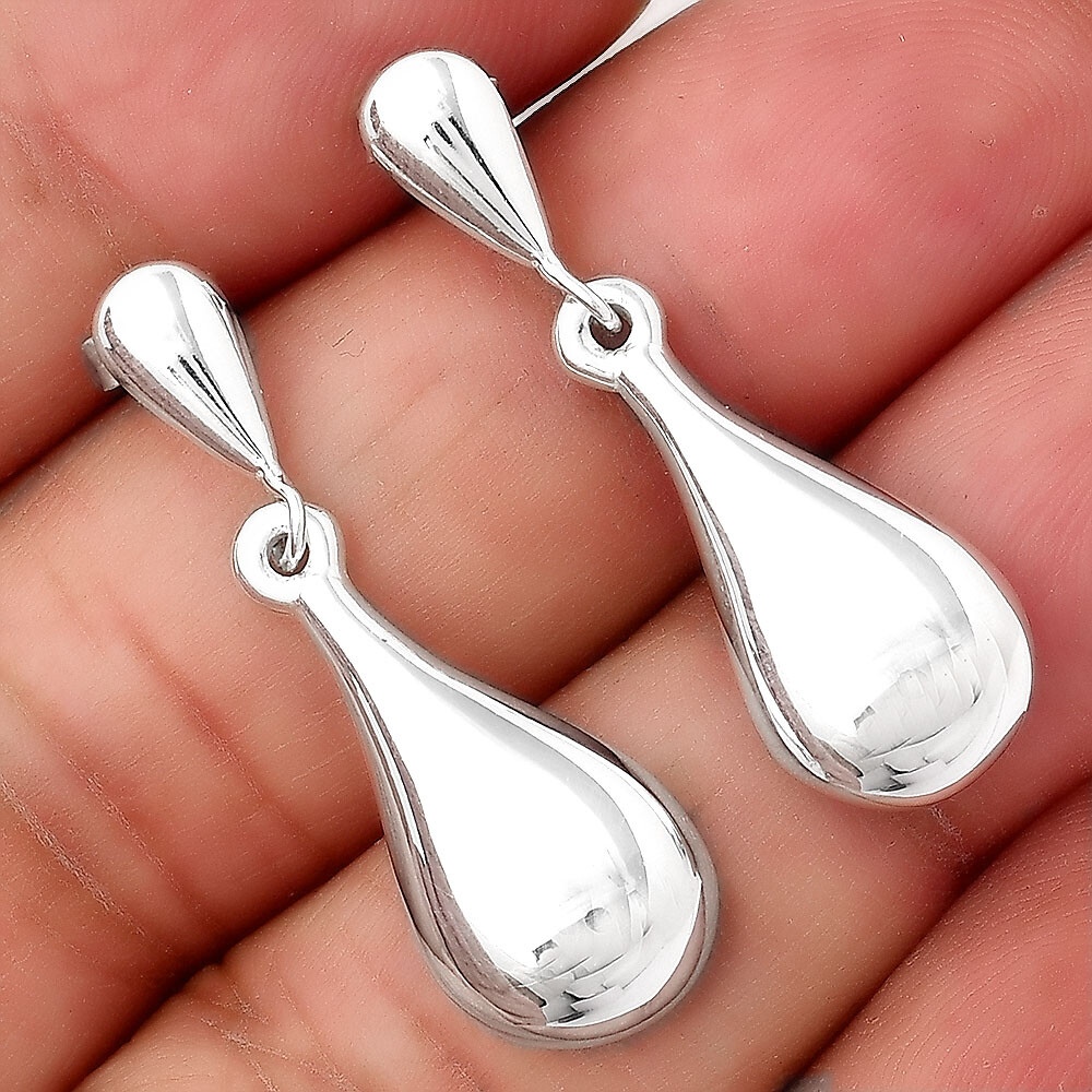 925 Sterling Silver Teardrop Drop Earrings • Elegant Dangle Silver Earrings