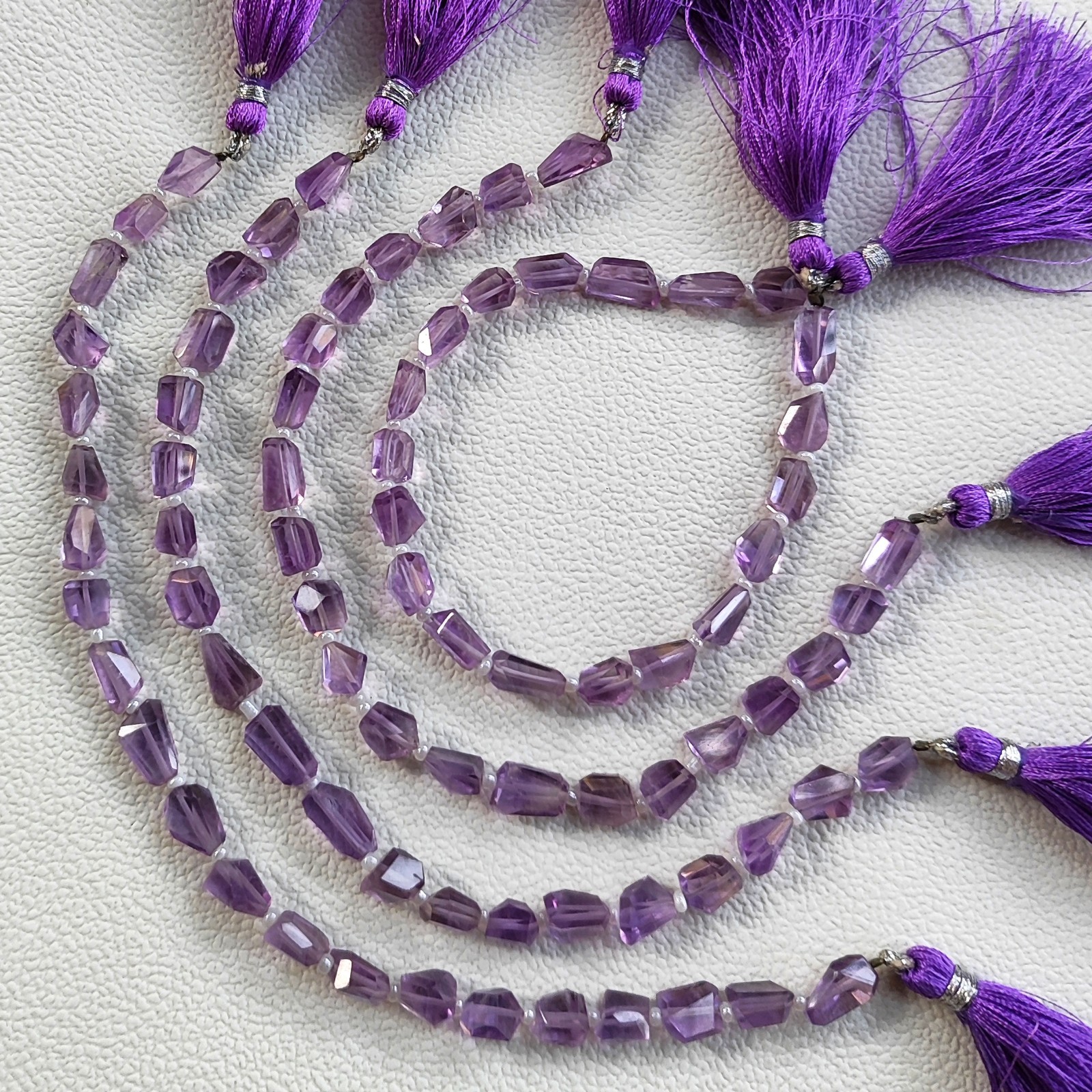 Amethyst Gemstone Faceted Nugget Beads Strand 7-10 mm Brazil 8″ Jewelry Making