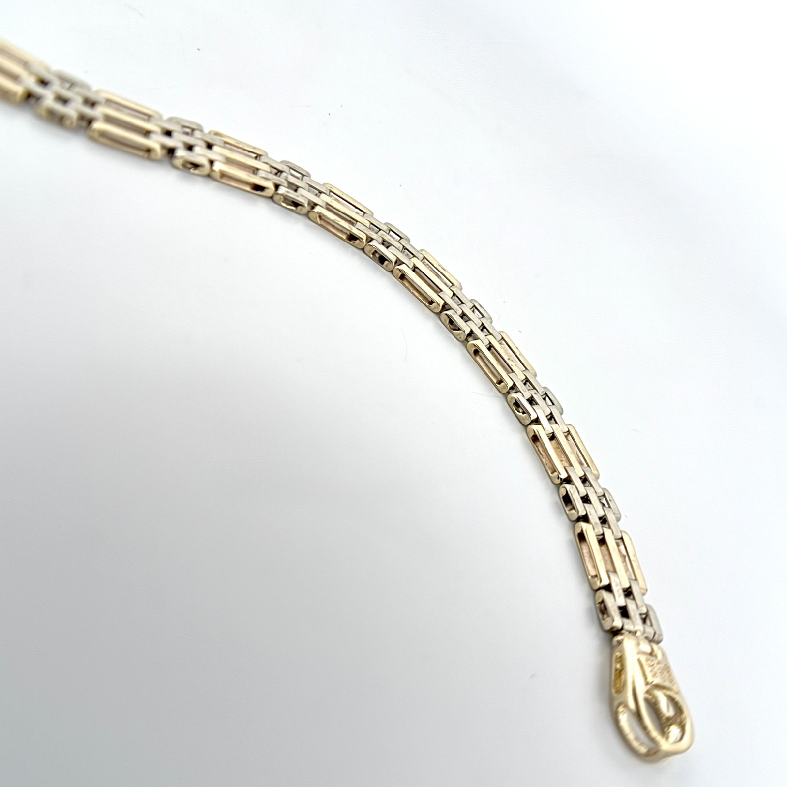 10k Solid two-tone Gold Link Bracelet