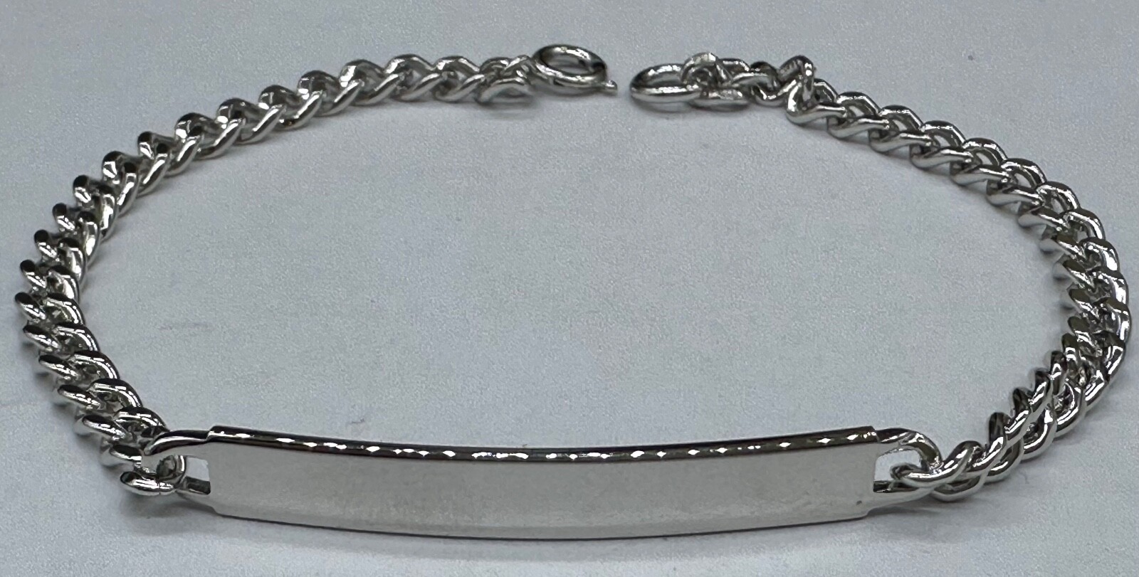 ESTATE ID IDENTIFICATION STERLING SILVER CHAIN BRACELET MEN WOMEN UNISEX SIGNED