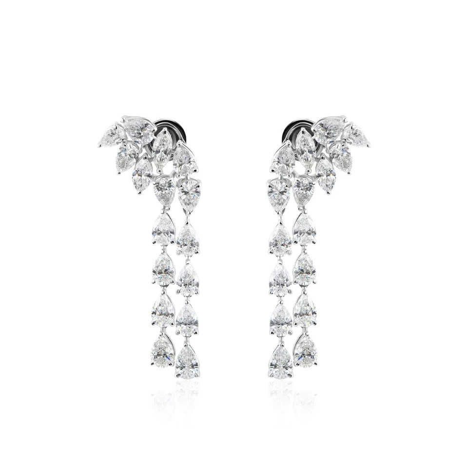 .10 POINTER MOISSANITE EARRING ,STERLING SILVER FOR REGULAR USE,PARTY USE