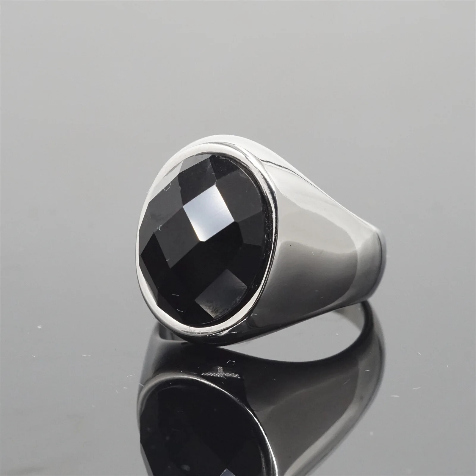 Multi Color Stone Vintage Stainless Steel Fashion Trendy Rings Size 7-12