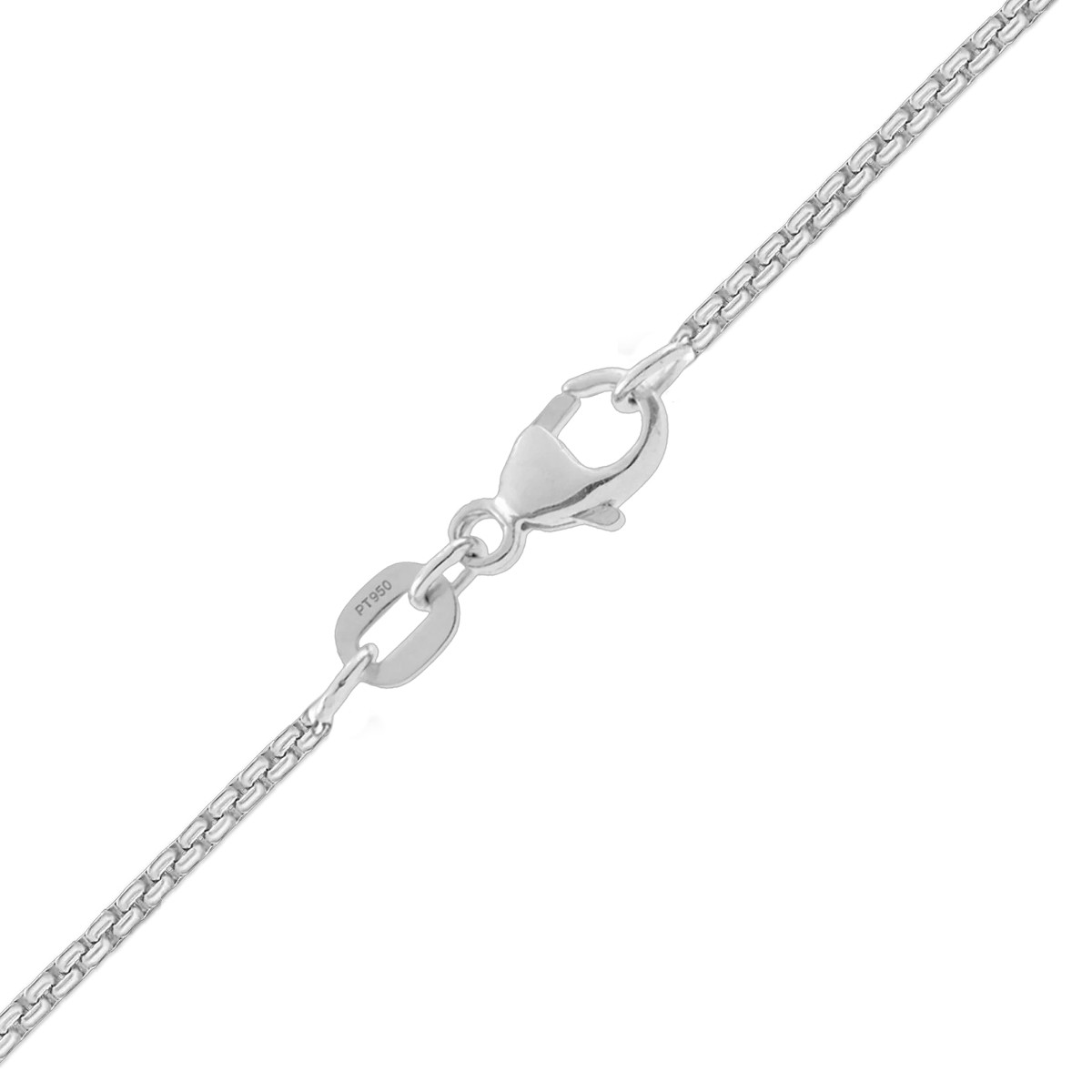 950 Platinum Solid Venetian Box Chain Necklace 1mm Width