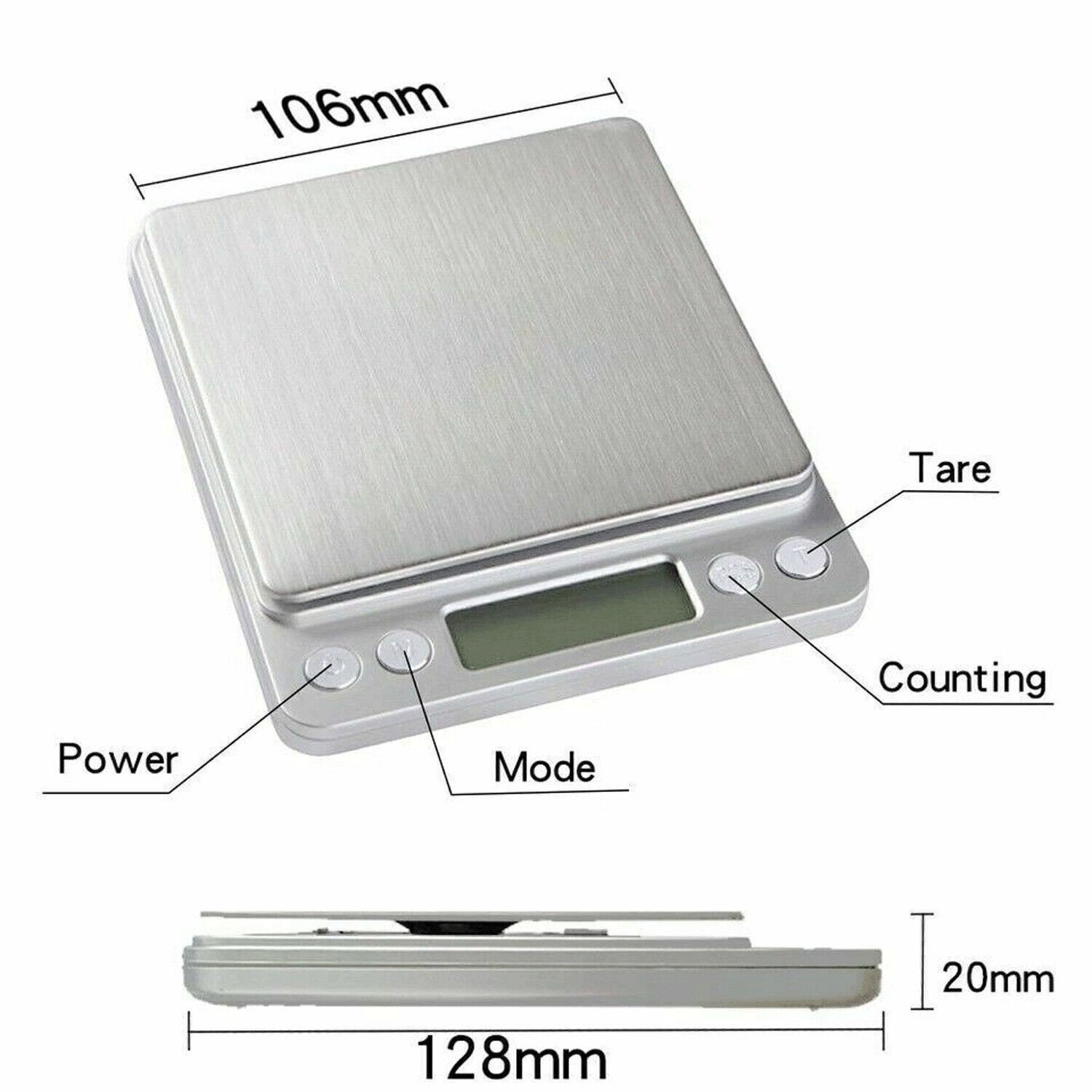 2000g x 0.1gram Electronic Ounce Digital Jewelry Lab Scale Gold Silver Acid Test