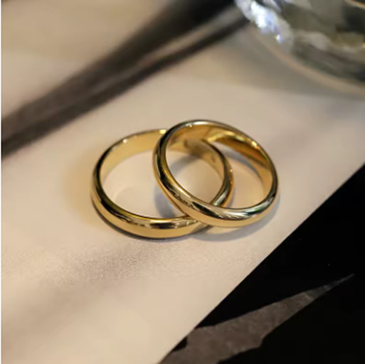 18K Gold Filled Ring 4mm Unisex Wedding Engagement Promise Band 18k Stamped