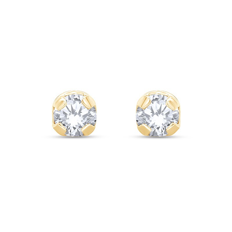 1/4 Ct Lab Grown Diamond Solitaire Stud Earrings in 14K Solid Yellow Gold