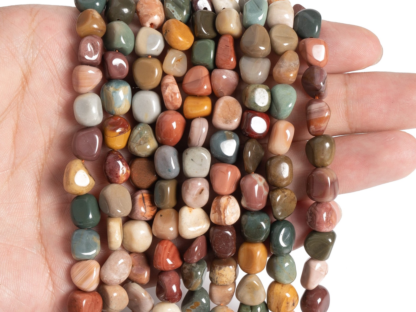 Natural AAA Multi Alashan Agate Gemstone Pebble Nugget Loose Beads 6-8MM 8-10MM