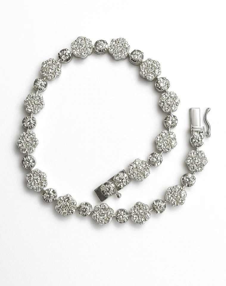 18Ctw Round Cut Created Diamond Tennis Bracelet 7.5 Inch 14K White Gold Plated