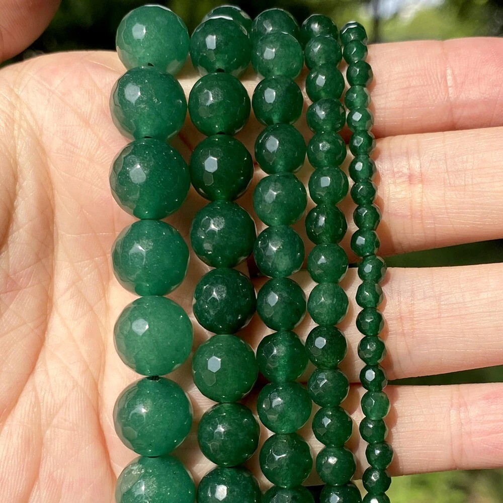 Natural Rare Red Jade and Green Jade Round Loose Beads Gemstone 4mm/6mm/8mm/10mm