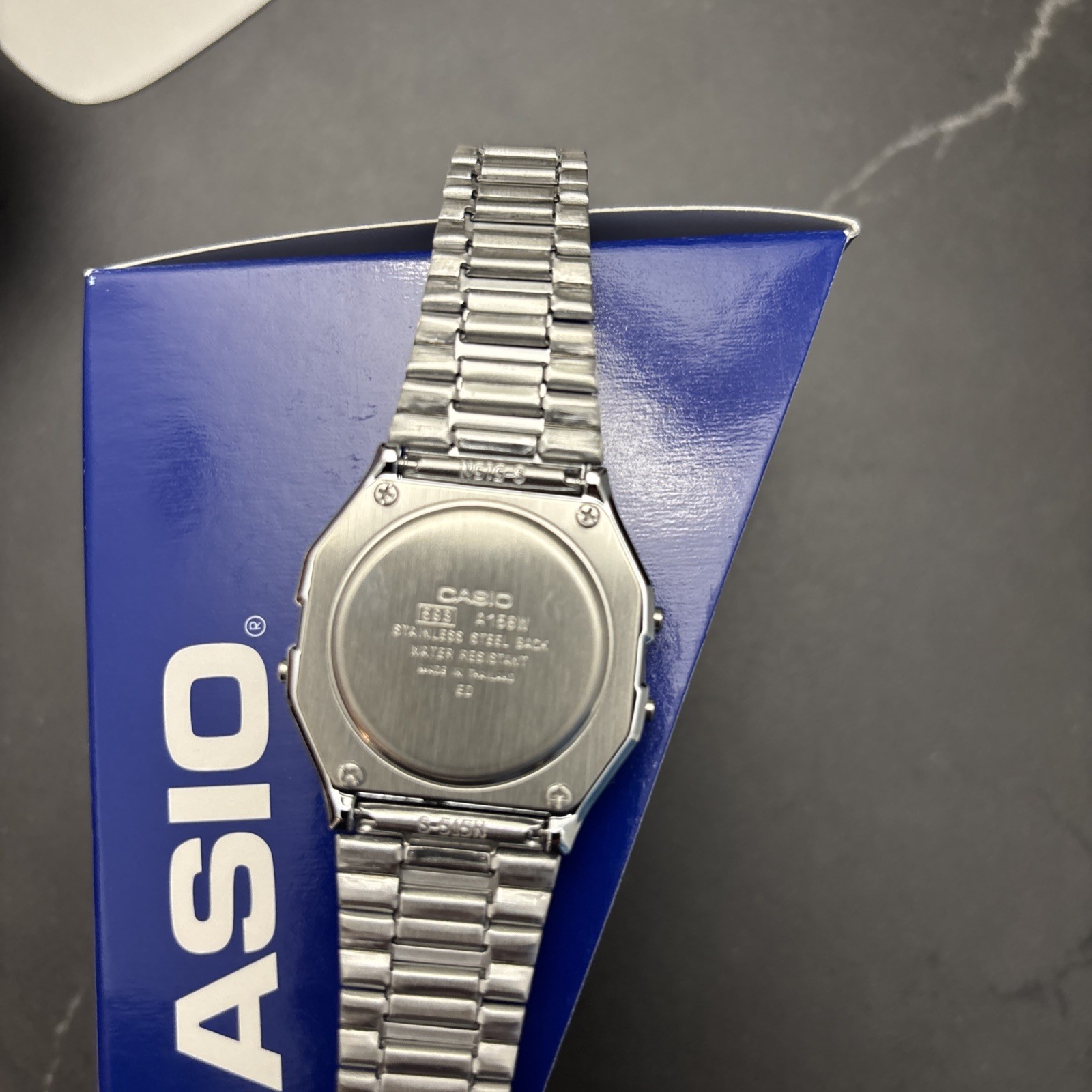 Casio A158WA-1CR, Classic Digital Watch, Alarm, Chrome New