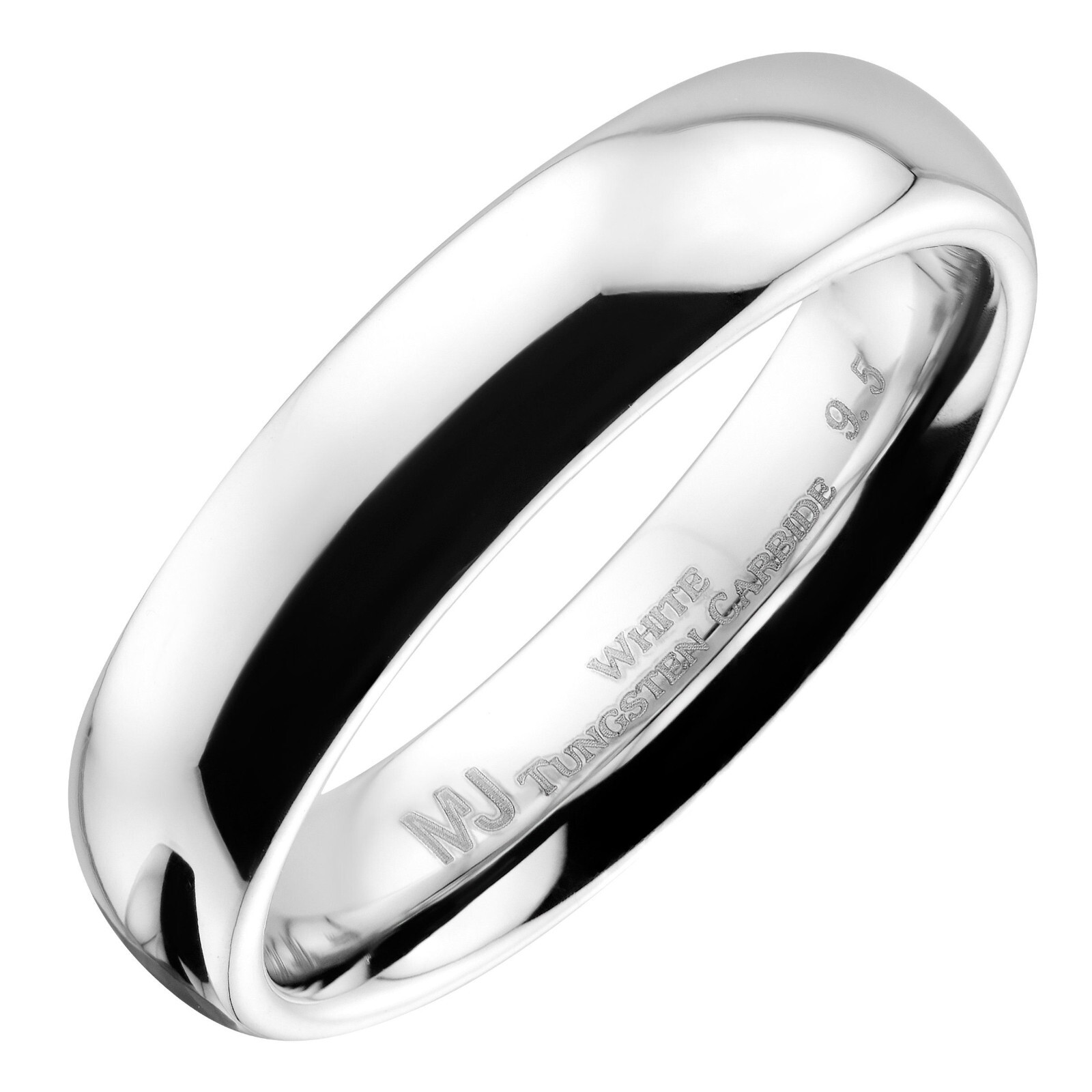 White Tungsten Carbide Wedding Ring Men’s Women’s 2, 3, 4, 5, 6, 7, 8, 10mm