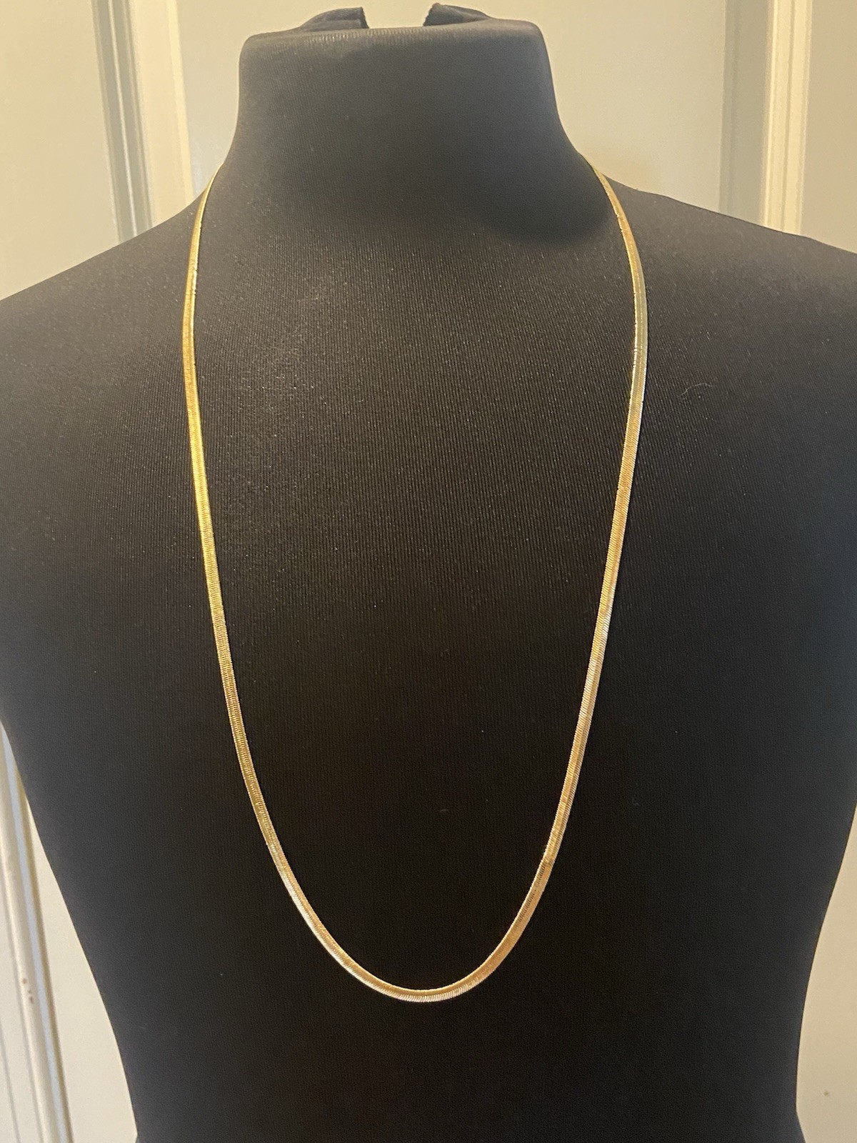 Vintage Herringbone Necklace & Bracelet Set 32″-36″, 7″-9″ Flat Snake