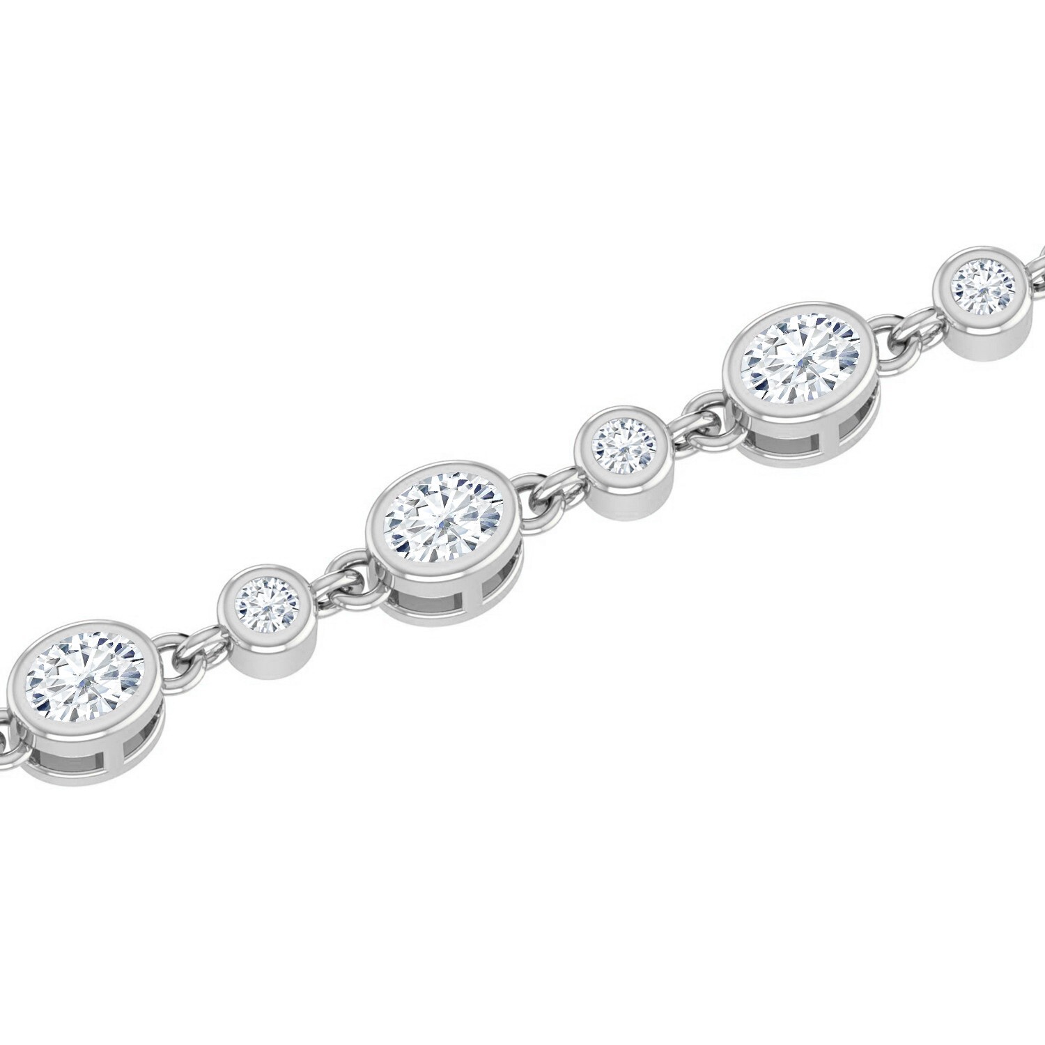 Lab Grown Diamond 925 Sterling Silver Tennis Bracelet April #1002