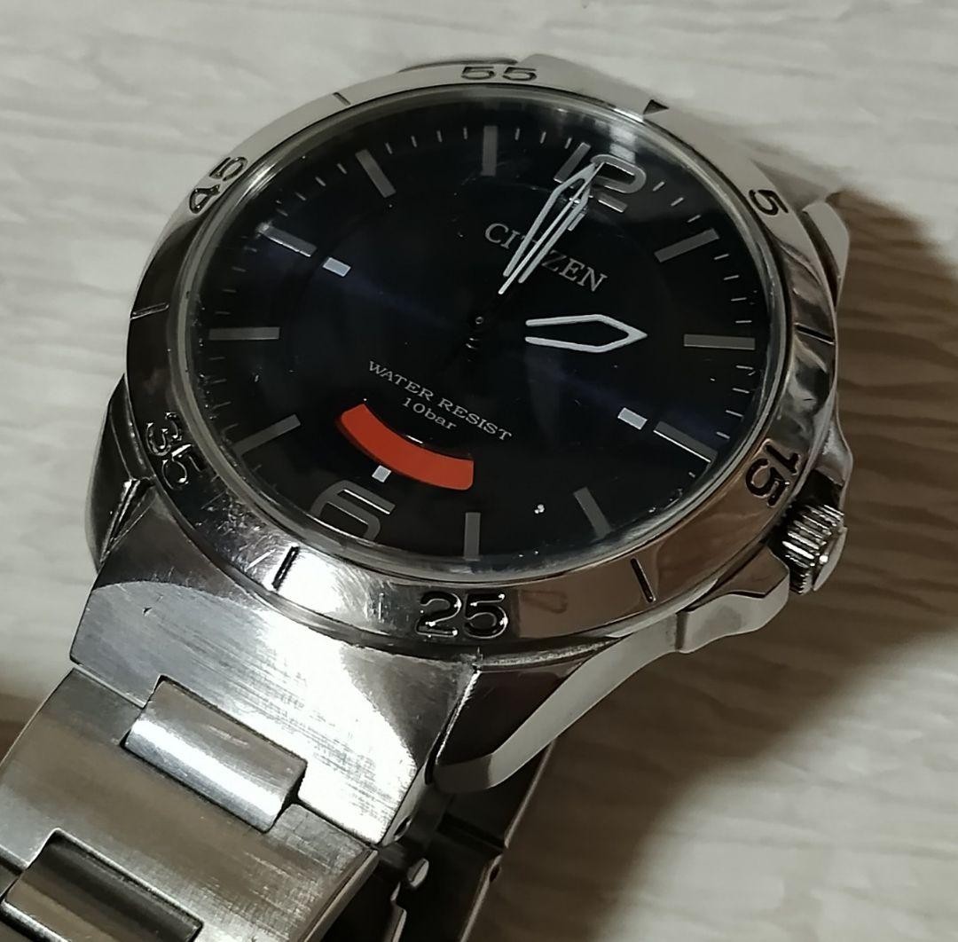 Citizen Sweep Hand Quartz Navy Dial Stainless Watch Used