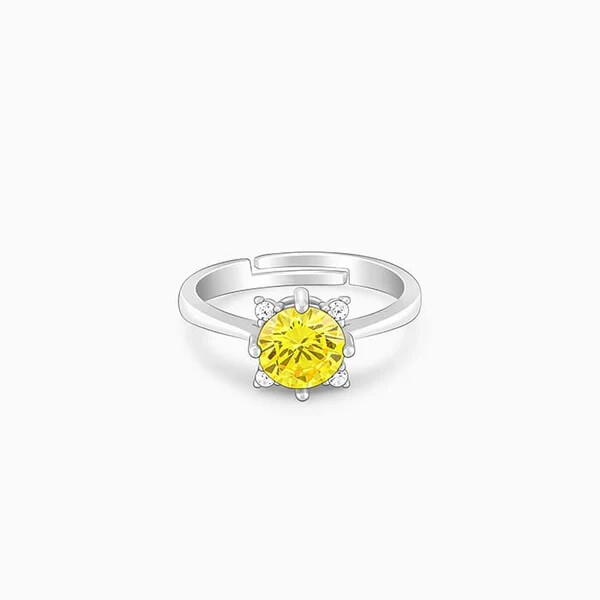 Citrine Charm ring, 925 Sterling Silver ring Birthday Gift band