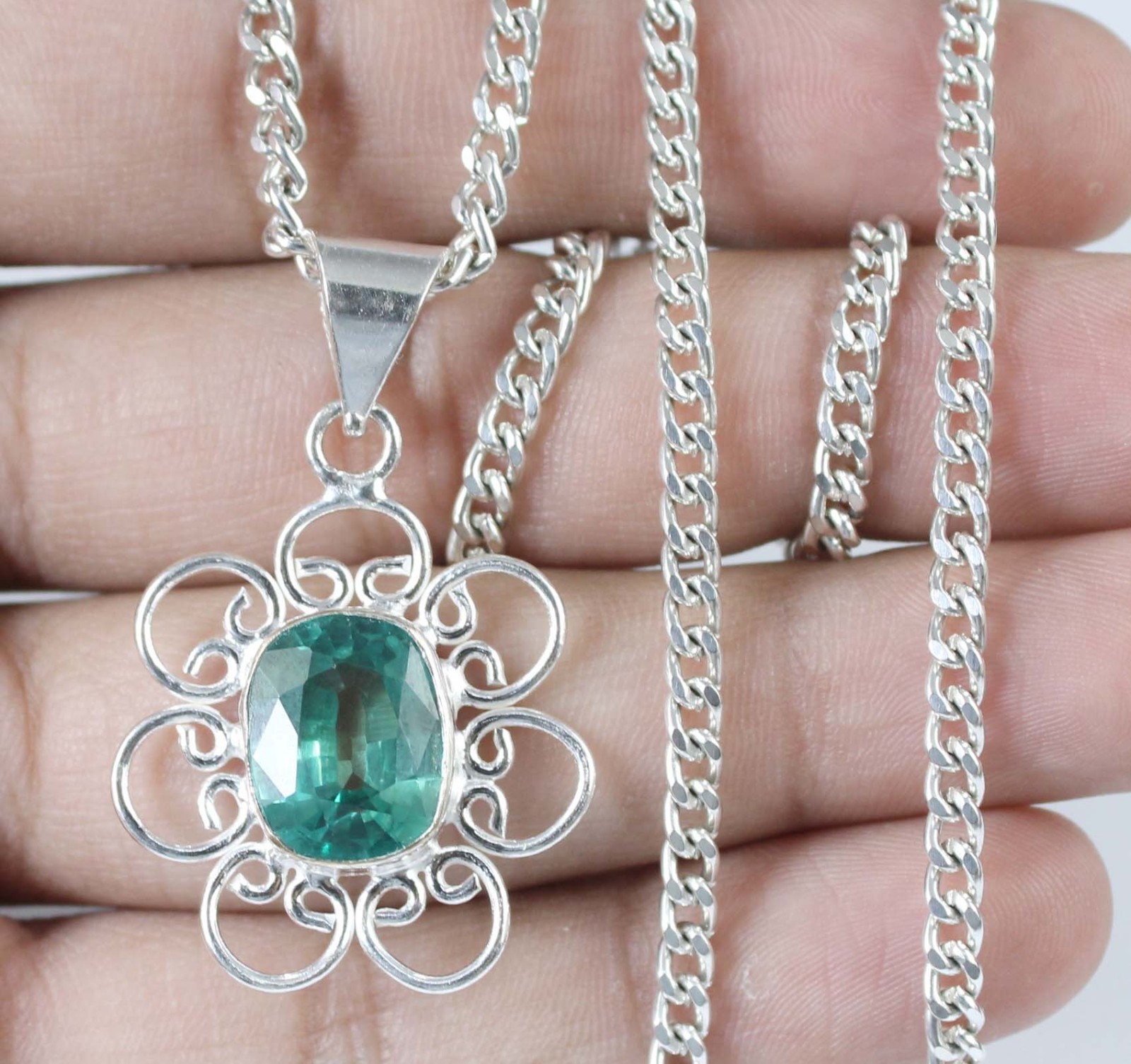Bluish Green Grandidierite 11.05 Ct Cushion Natural Gemstone Certified Pendant