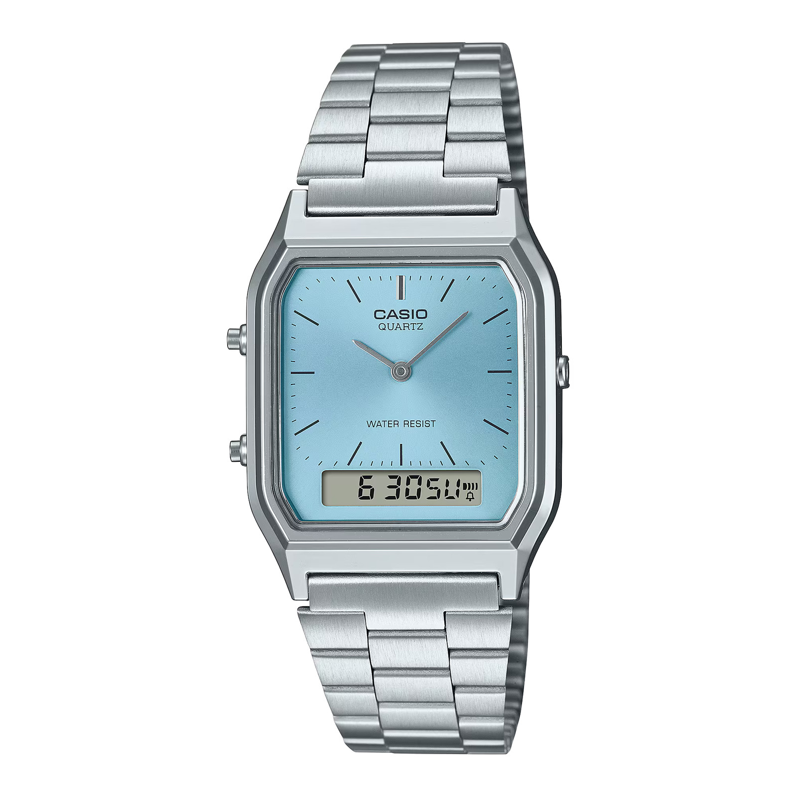 CASIO AQ-230A-2A1MQY A/D QUARTZ ICE BLUE DIAL STEEL WATCH