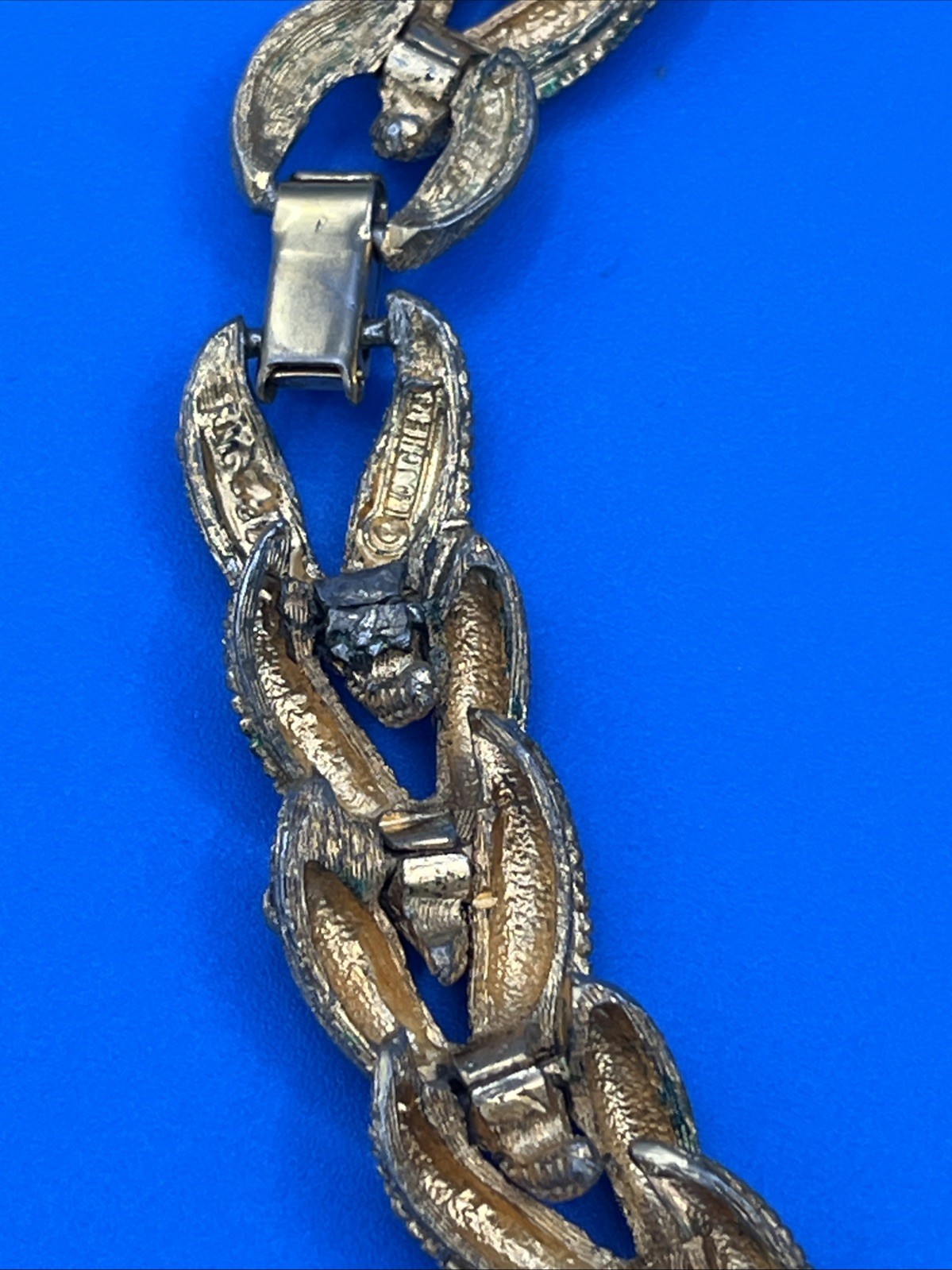 Signed Boucher Gold-Tone Woven Link Necklace Vintage Elegant Jewelry