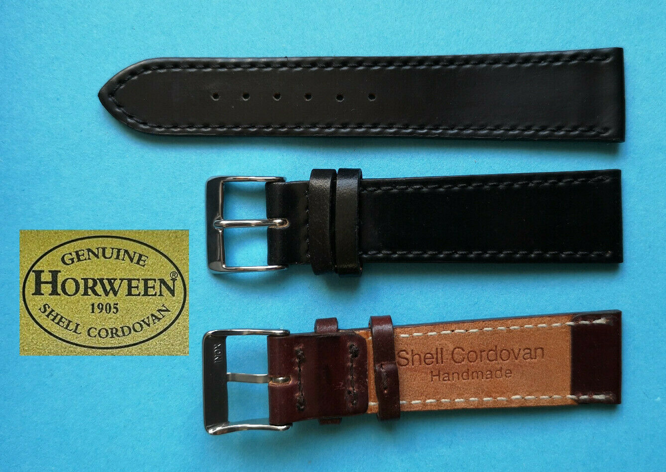 XS Cordovan Horween Shell Strap 20mm 2.A Choice Black Brown Galopper 43