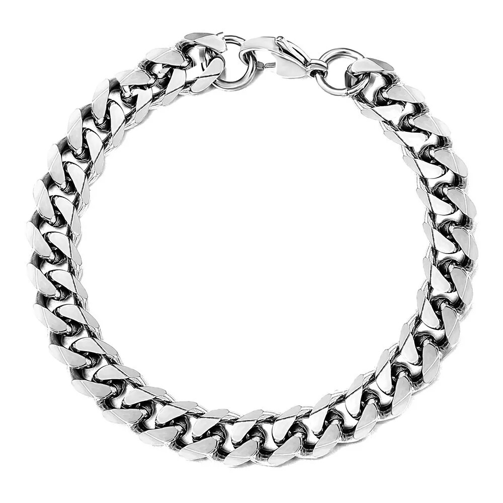Men’s Chain 3/5/7/9/11mm Stainless Steel Bracelet Silver Curb Cuban Link 7-9″