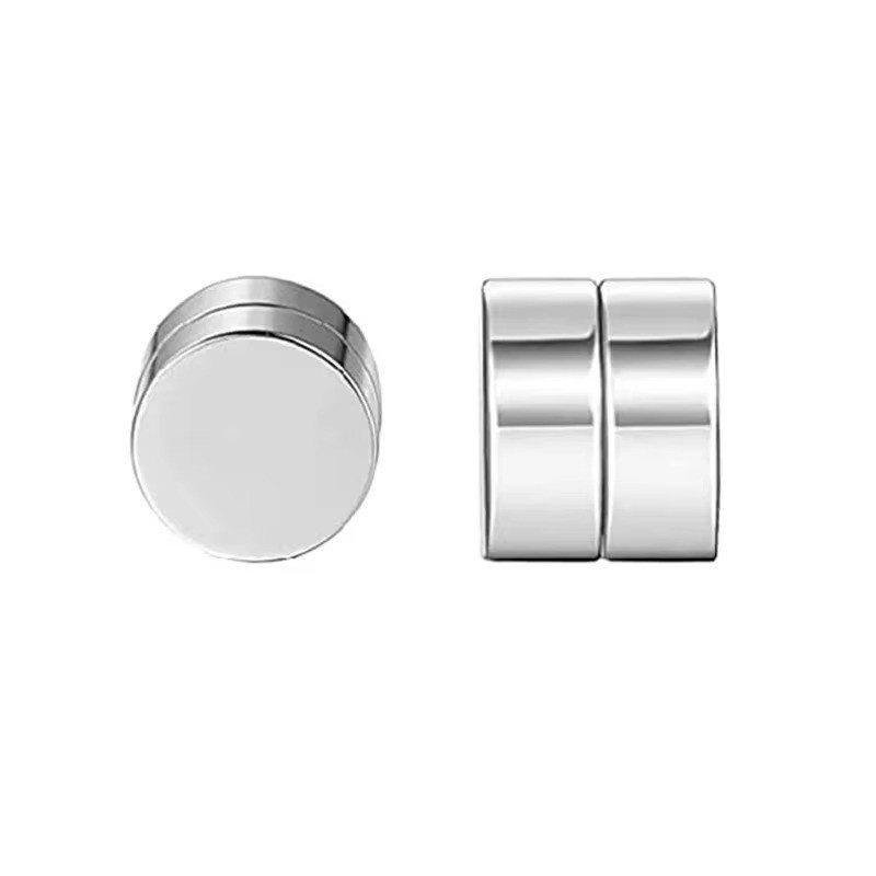 Steel Magnetic Stud Earrings 6MM For Women Men Non-Piercing Clip On Stainless
