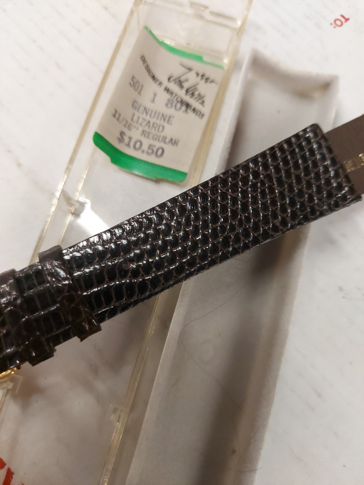Vintage John Weitz Lizard 11/16″ Genuine Lizard Leather Watchband France Regular