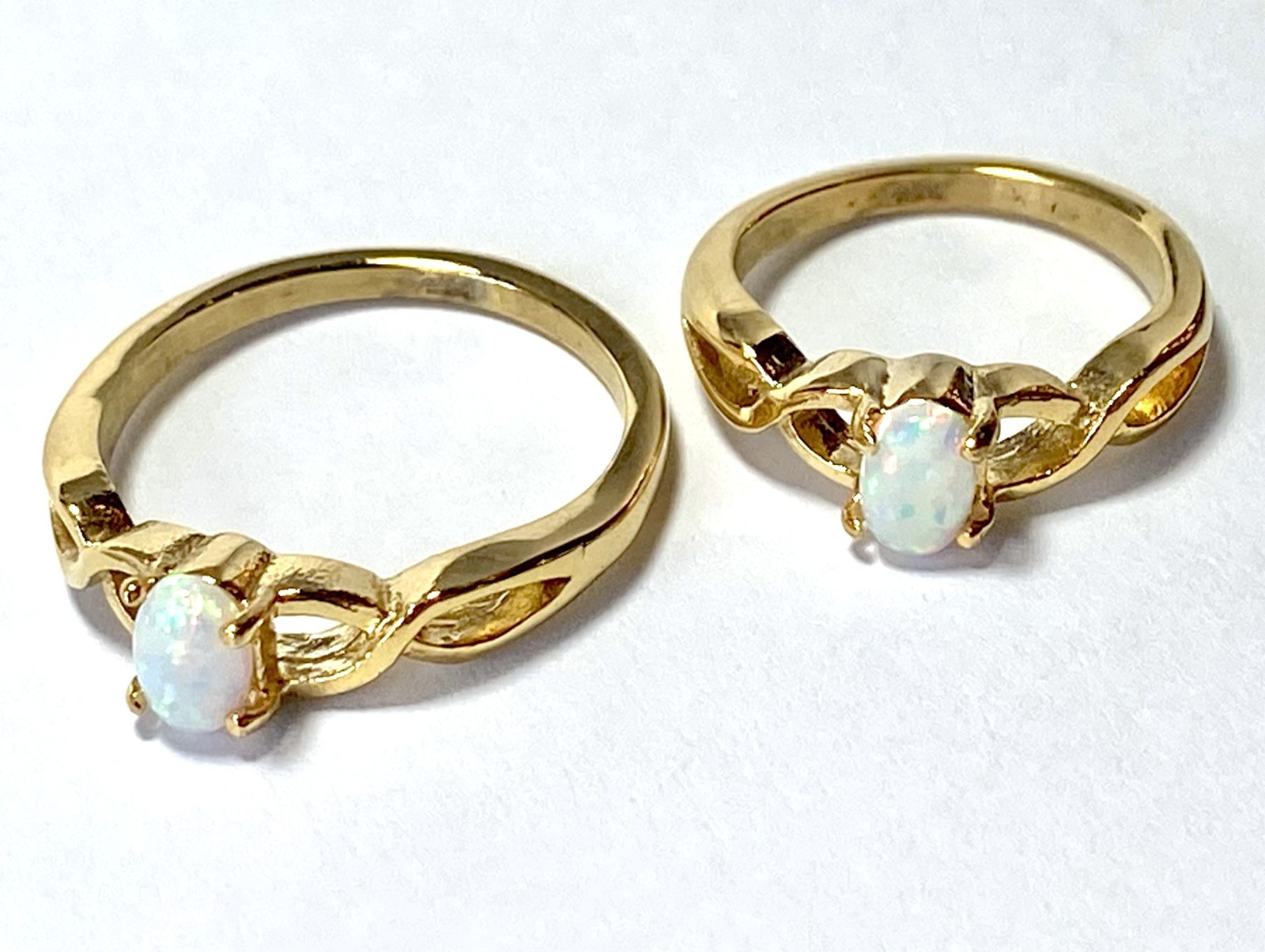 Oval Opal Set Casted Gold Ion Plated Stainless Steel Ring (FL118)