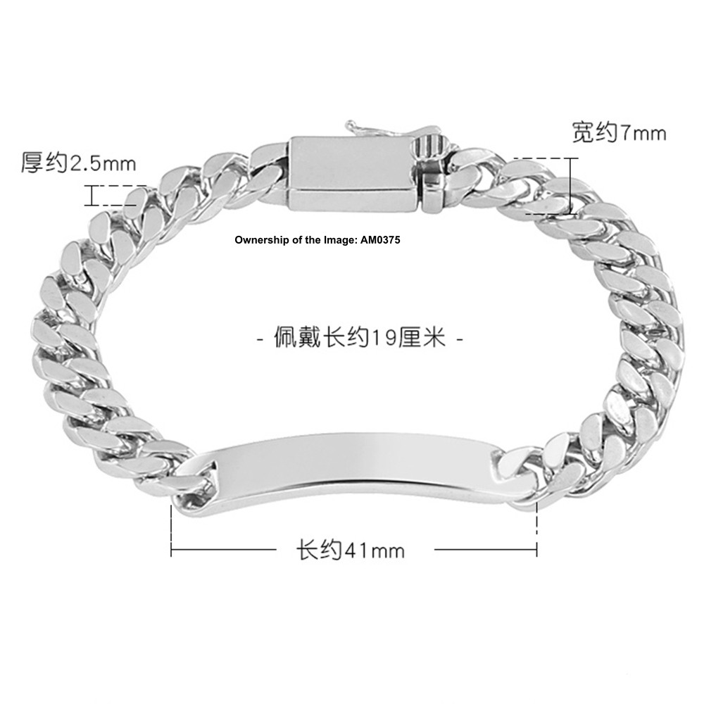 Pure 925 Sterling Silver Curved Plate Curb Link Chain Bracelet Unisex Jewelry